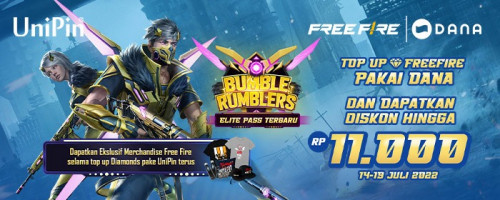 Juli – Top up Diamonds Free Fire Dapatkan Diskon Hingga Rp 11.000 Pakai Dana & Merchandise Free Fire!